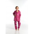 Lange gestreepte flanellen winterpyjama voor kinderen 'KATJES'
