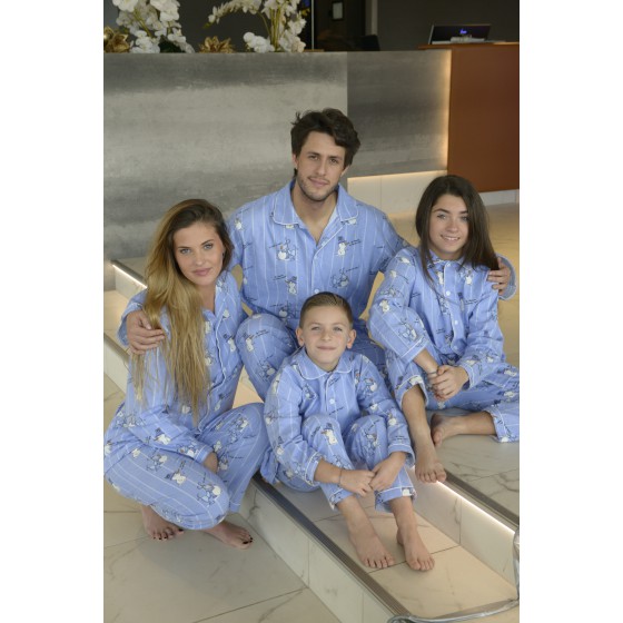 Lange flanellen winterpyjama voor kinderen SNEEUWBAL