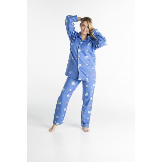 WINTERPYJAMA in flannel voor vrouwen BALEINE