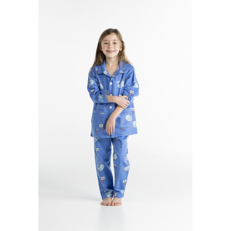 Pyjama enfant en flanelle pour l'hiver ADORABLE HOMME DE NEIGE