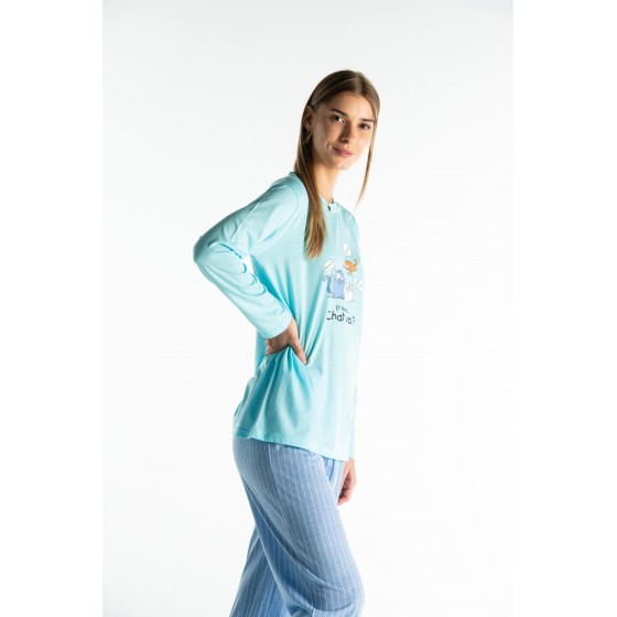 PYJAMA femme jersey long CHAT VA?