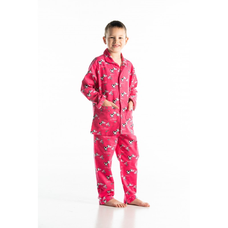 Pyjama d'hiver long pour enfant en pilou VACHE