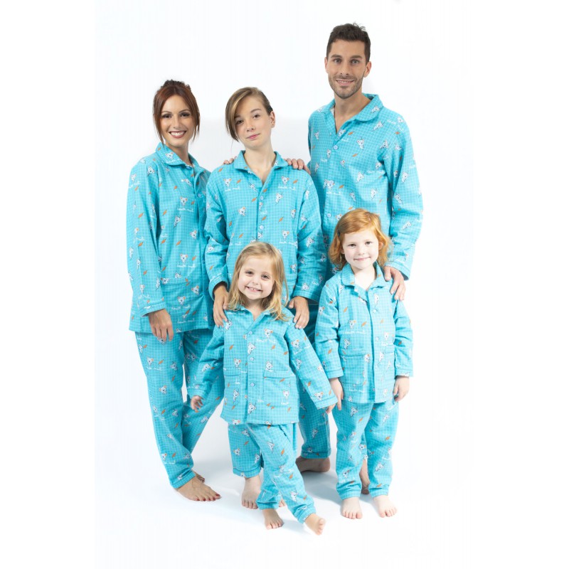 Pyjama long pour fille et garçon en flanelle pour l'hiver KOALA