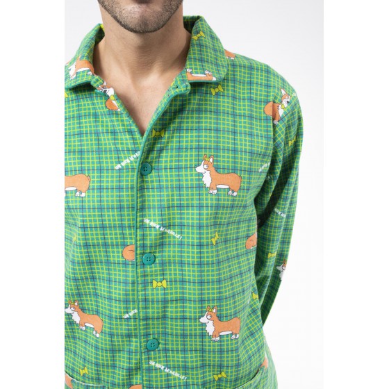 PYJAMA hiver homme CORGI vert