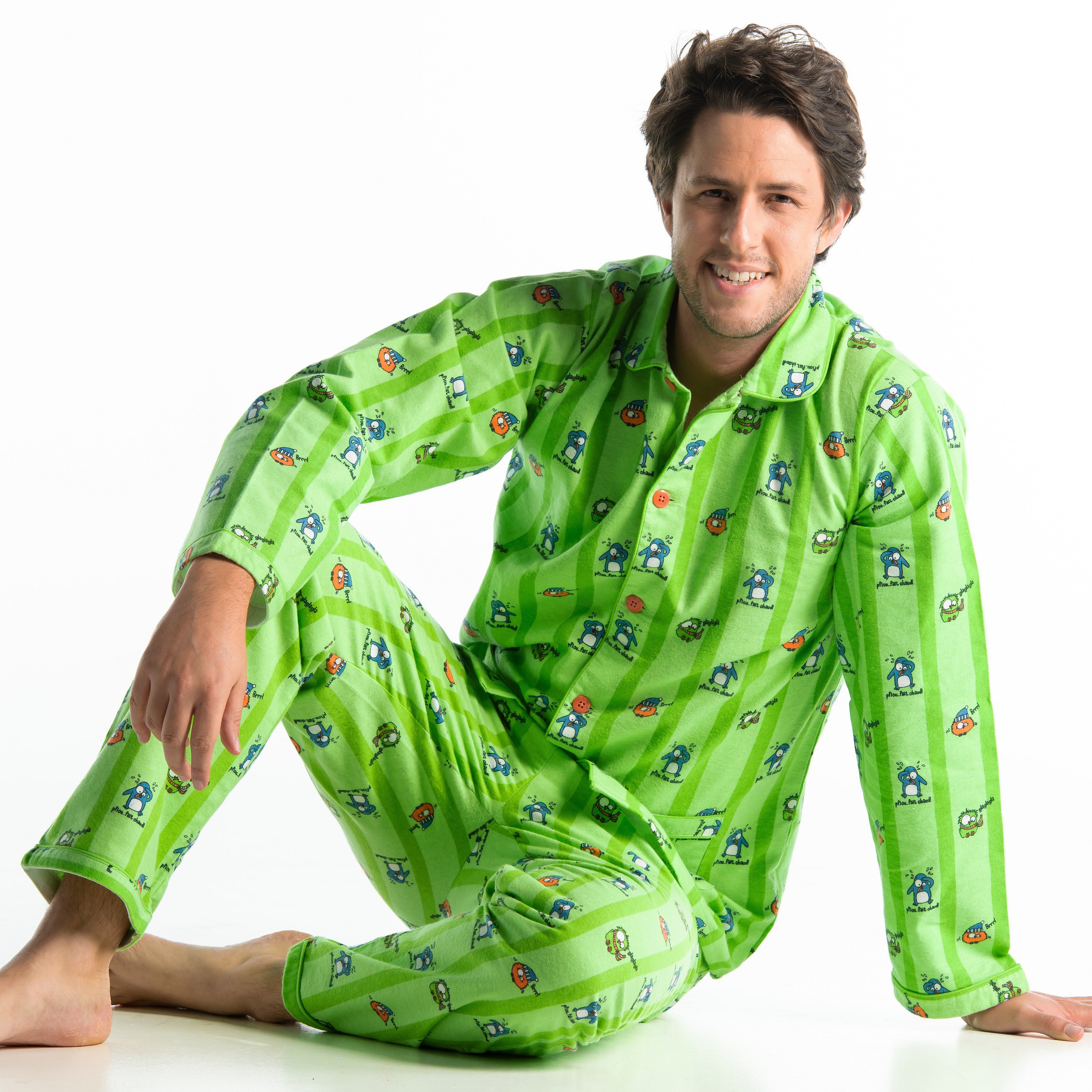 Pyjamas d'hiver pour hommes Vêtements de nuit chauds Vêtements de