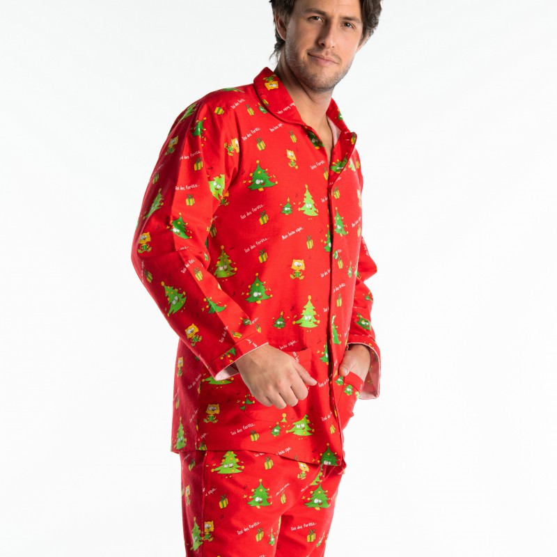 Koloniaal Let op Kudde Winterpyjama flannel 100% katoen voor heren voor de kerst