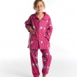 Lange gestreepte flanellen winterpyjama voor kinderen 'KATJES'