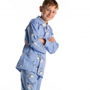 Lange flanellen winterpyjama voor kinderen SNEEUWMAN