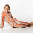 Lange gestreepte flanellen winterpyjama voor kinderen EGELTJES