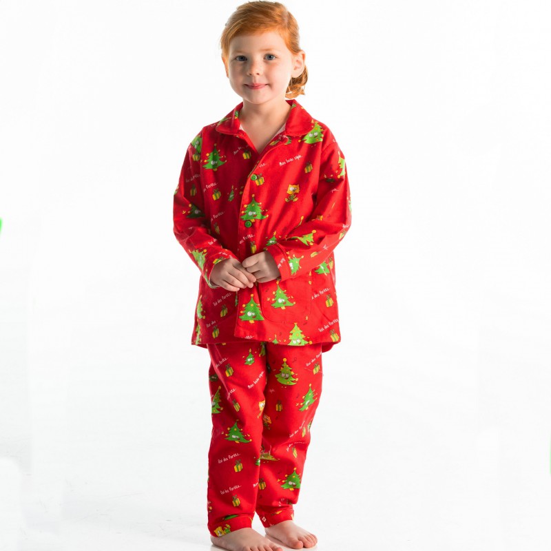Specialiteit Leggen Ithaca Winterpyjama flannel 100% katoen voor kinderen voor de kerst
