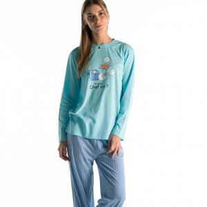 PYJAMA femme jersey long CHAT VA?