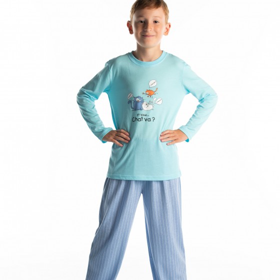 Lange pyjama voor kinderen in jersey CHAT VA?