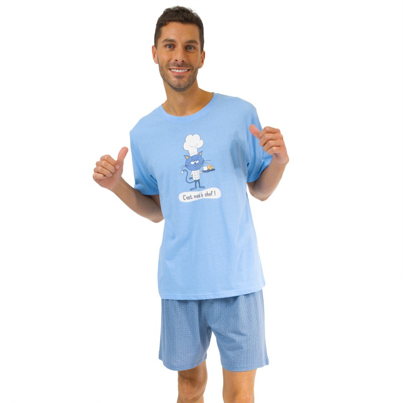 Pyjama court pour homme pour l t LE CHEF en jersey