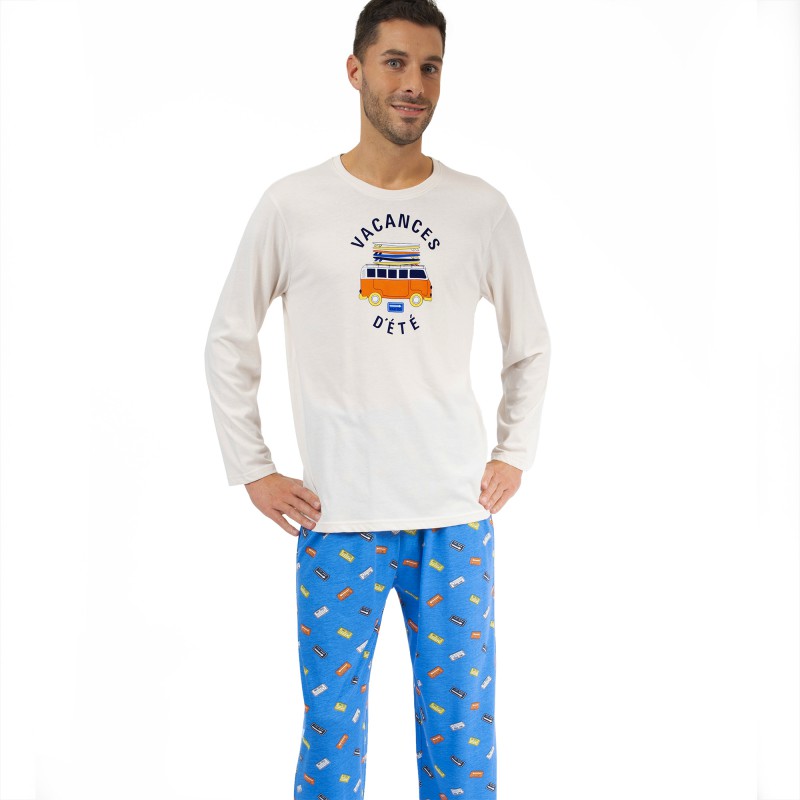 Turbulentie Nadruk Dwaal Lange pyjama voor de zomer voor heren VACANCES in jersey