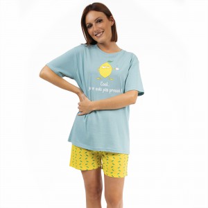 PYJAMA femme court CITRON COOL