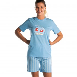 Korte pyjama voor vrouwen VISSEN