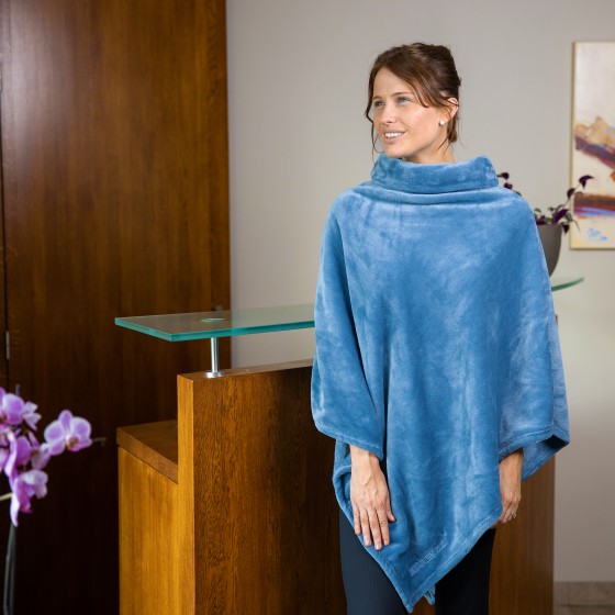 Poncho BLAUW voor dames