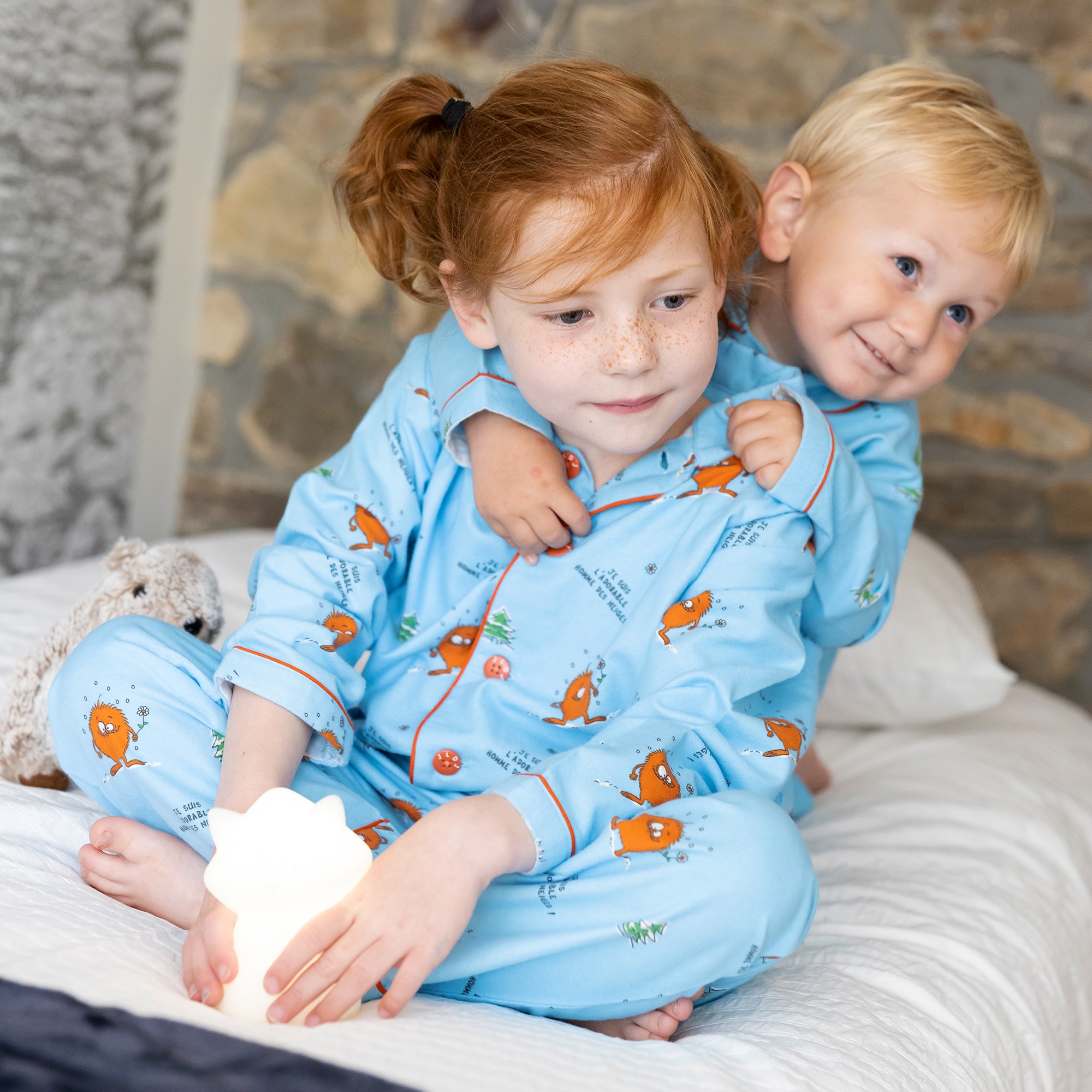 Dij Zeemeeuw gemiddelde Lange flanellen winterpyjama voor kinderen CHATTIGE SNEEUWPOP