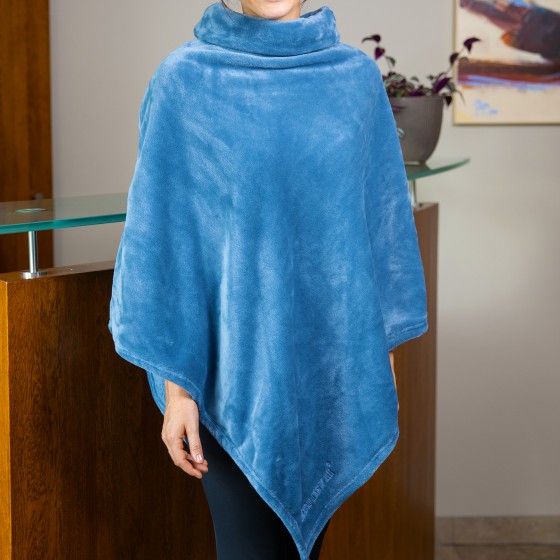 Poncho BLAUW voor dames