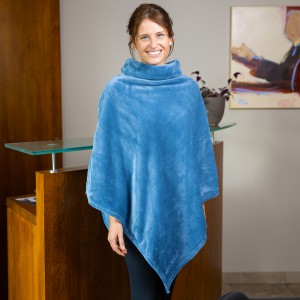 Poncho BLAUW voor dames