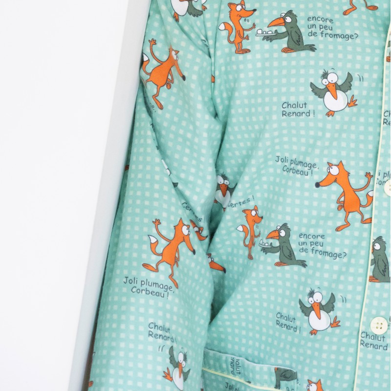 Pyjama homme en flanelle pour l hiver CORBEAU RENARD