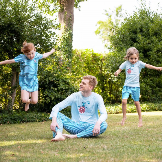 Lange pyjama voor heren met SPRINGEND KONIJN