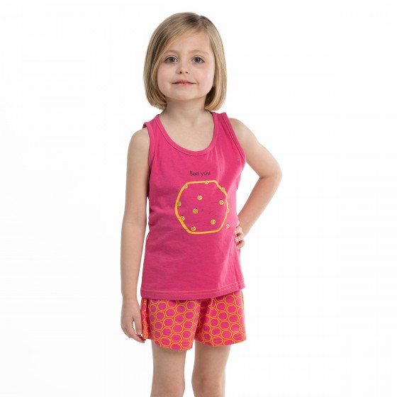 Pyjama shorty voor meisjes in jersey BEE YOU