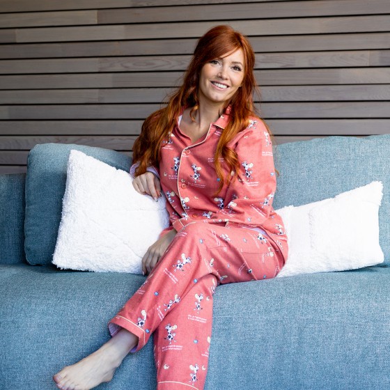 Flanellen pyjama voor dames koeien