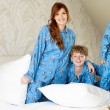 Flanellen pyjama voor vrouwen Kat en Vis