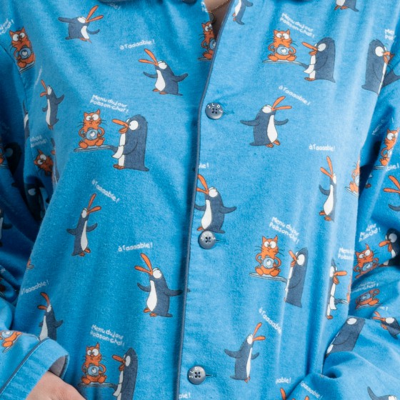 Flanellen pyjama voor vrouwen Kat en Vis