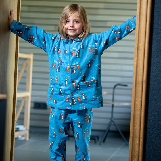 Flanellen pyjama voor kinderen Kat en Vis