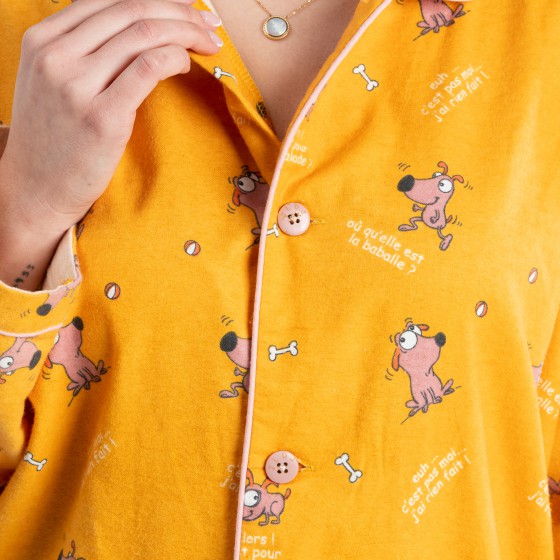 Flanellen pyjama voor dames Hond Mango