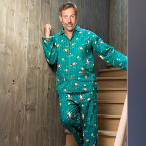 Flanellen pyjama voor heren Kerst elfjes