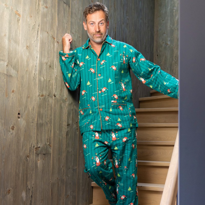 Pyjama flanelle homme Lutins de Noël