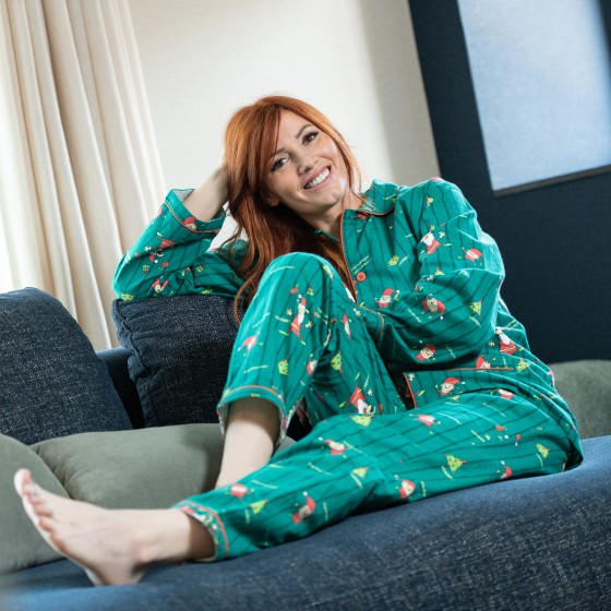Pyjama flanelle femme Lutins de Noël