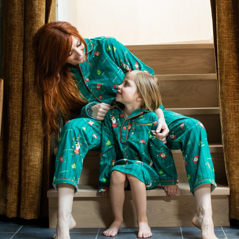 Chemise de nuit flanelle pour l hiver pour fille Lutin de No l