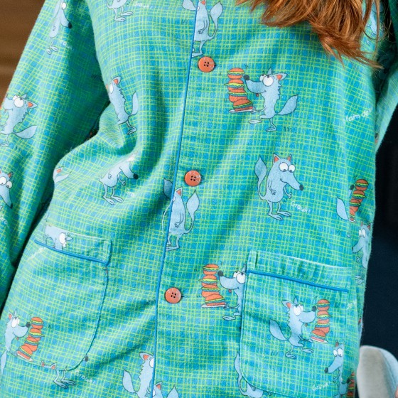 Flanellen pyjama voor vrouwen Hongerige wolfjes