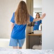 Blauwe pyjashort voor vrouwen MUISJE.