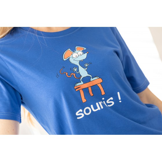 PYJAMA femme court bleu SOURIS