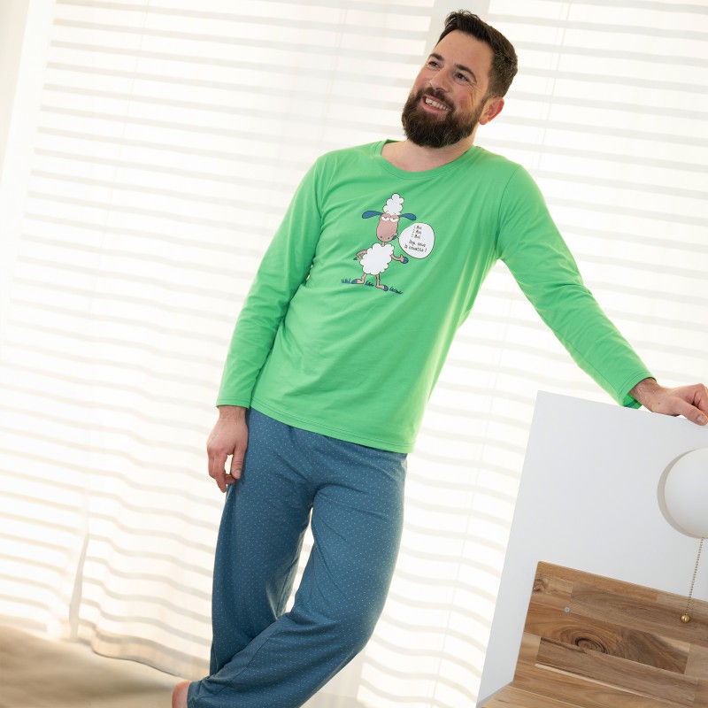 PYJAMA homme long vert MOUTON