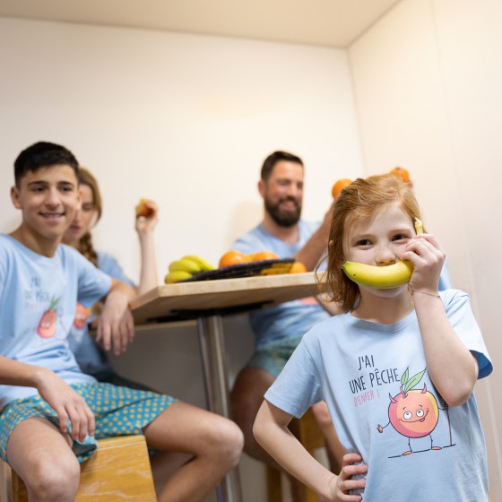 Lange zomerpyjama voor heren t-shirt met  korte mouw PERZIK.