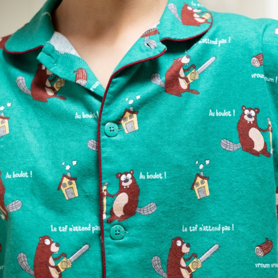 Pyjama flanelle enfant Le taf des castors