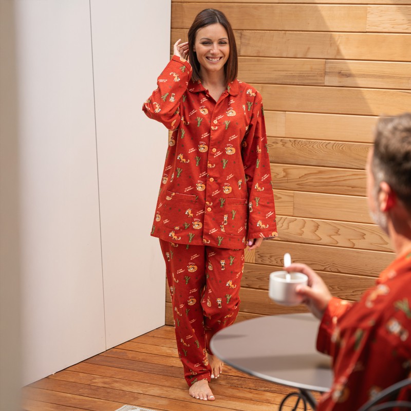 Flanellen pyjama voor dames COUP de BAMBOU