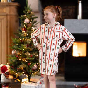 Chemise de nuit flanelle fille Merry Xmas