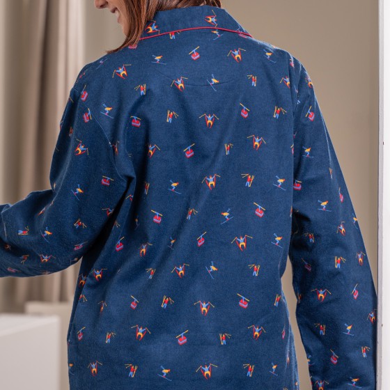 Flanellen pyjama voor dames SKIËRS