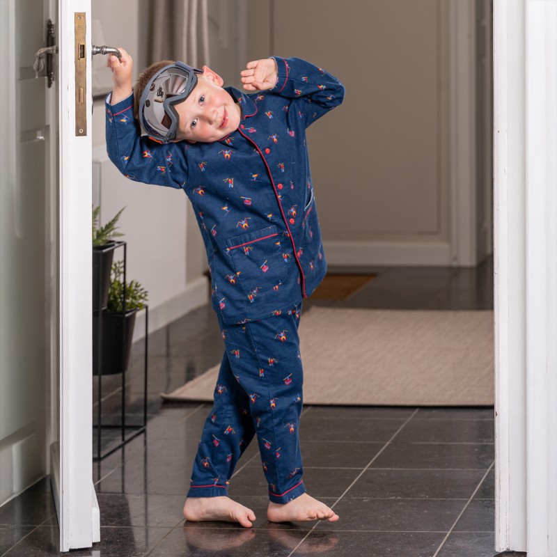 Flanellen pyjama voor kinderen SKIËRS