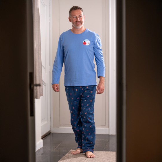 Jersey/flanellen pyjama voor mannen SKIERS 2