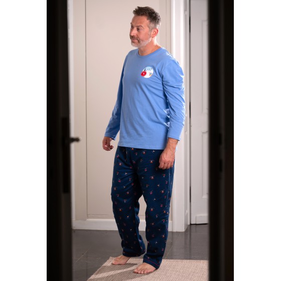 Jersey/flanellen pyjama voor mannen SKIERS 2