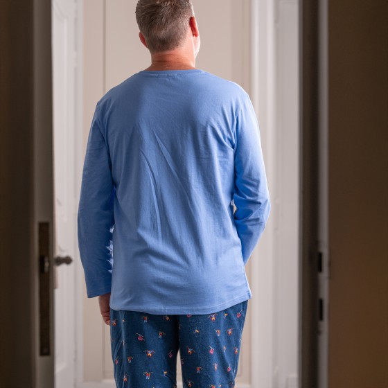 Jersey/flanellen pyjama voor mannen SKIERS 2
