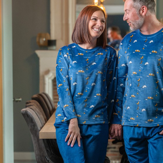 Winterpyjama in fleece voor dames LA NUIT TOMBE